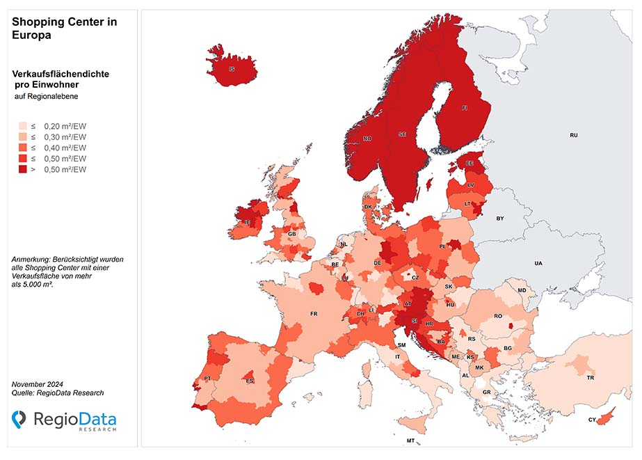 Shopping Center Dichte Europa