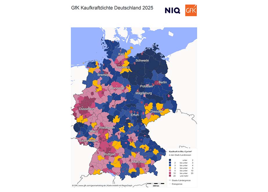 GfK Kaufkraft Deutschland Millionen Euro