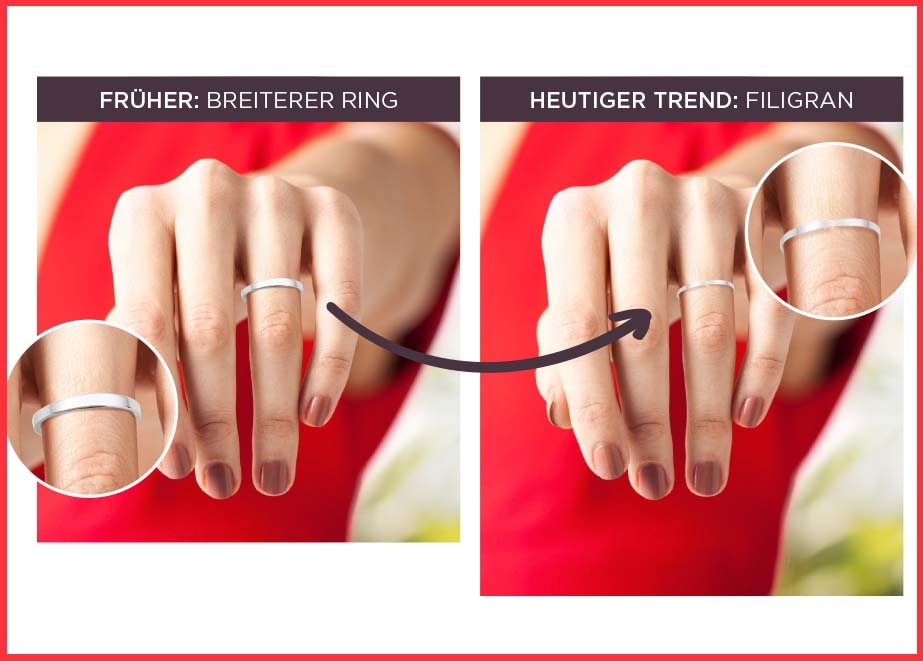 Dünne Ringe Trauring Verlobungsring Trend