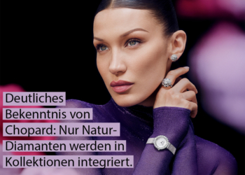 Chopard macht deutlich: Keine lab-grown Diamanten, sondern ausschließlich Natur-Diamanten werden in Uhren- & Schmuckkollektionen integriert. ©CHOPARD