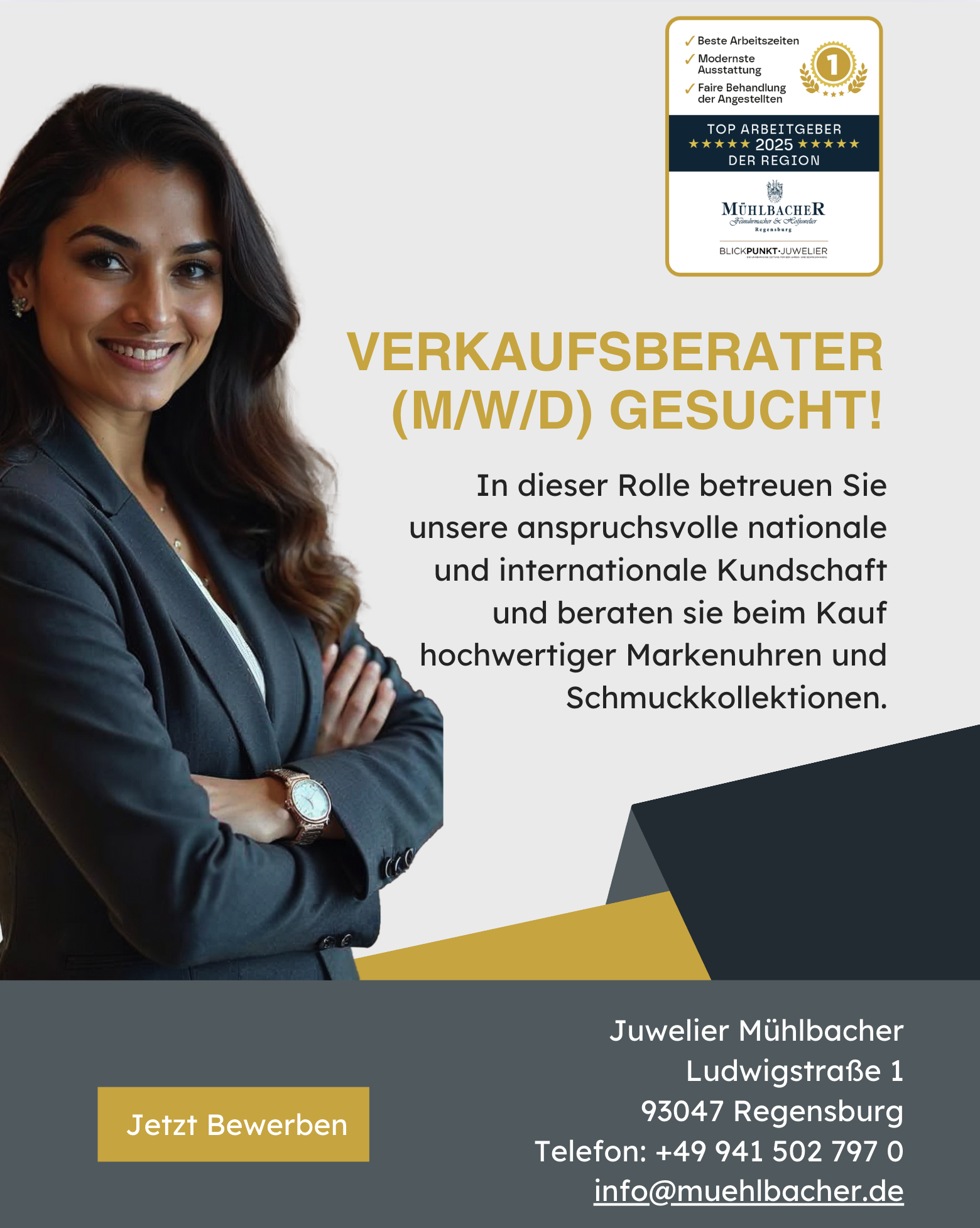Juwelier Mühlbacher sucht Verkaufsberater Regensburg Juwelier Mühlbacher sucht Verkaufsberater Regensburg