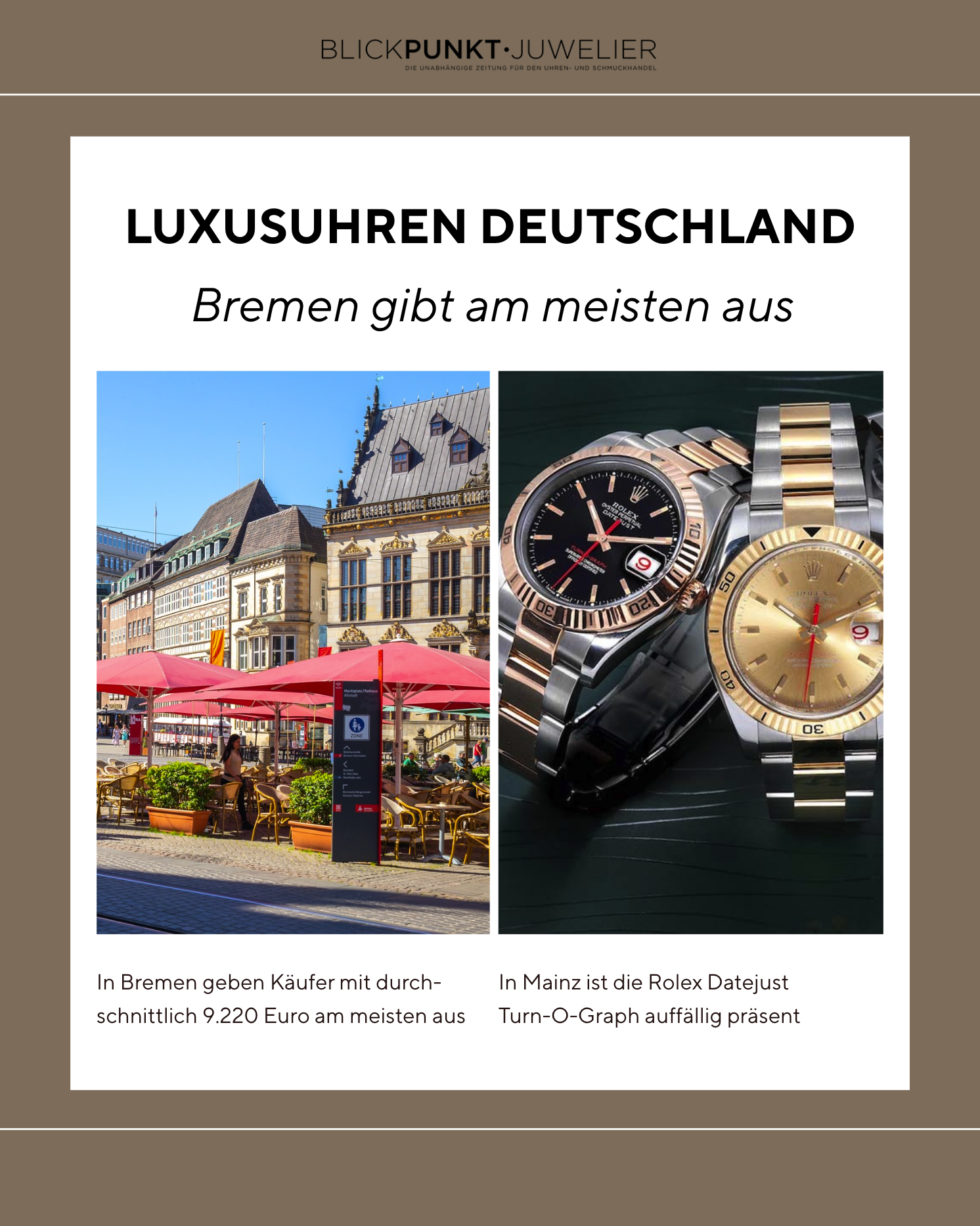 Luxusuhren Deutschland Bremen gibt am meisten aus