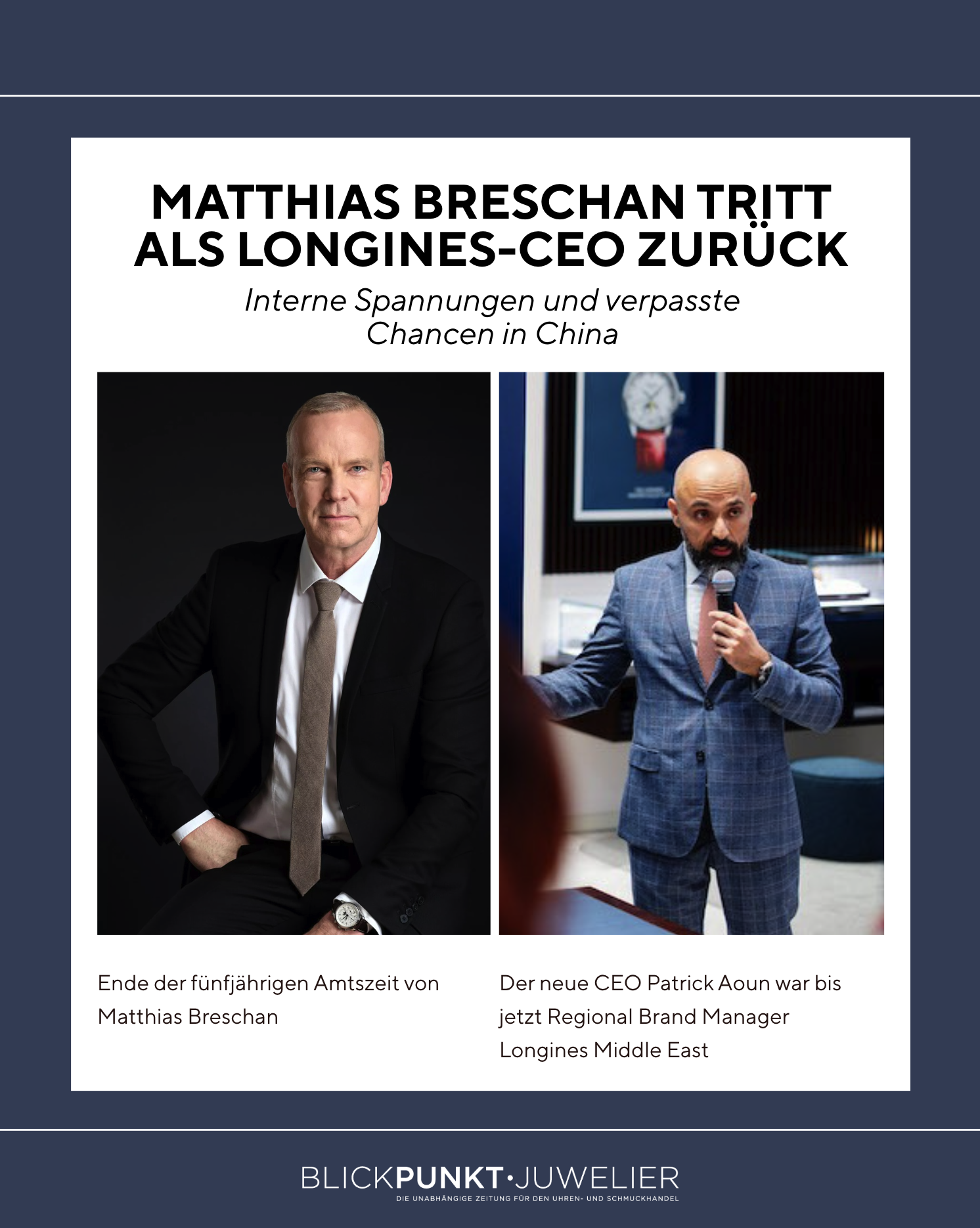 Matthias Breschan tritt als Longines CEO zurück Matthias Breschan tritt als Longines CEO zurück
