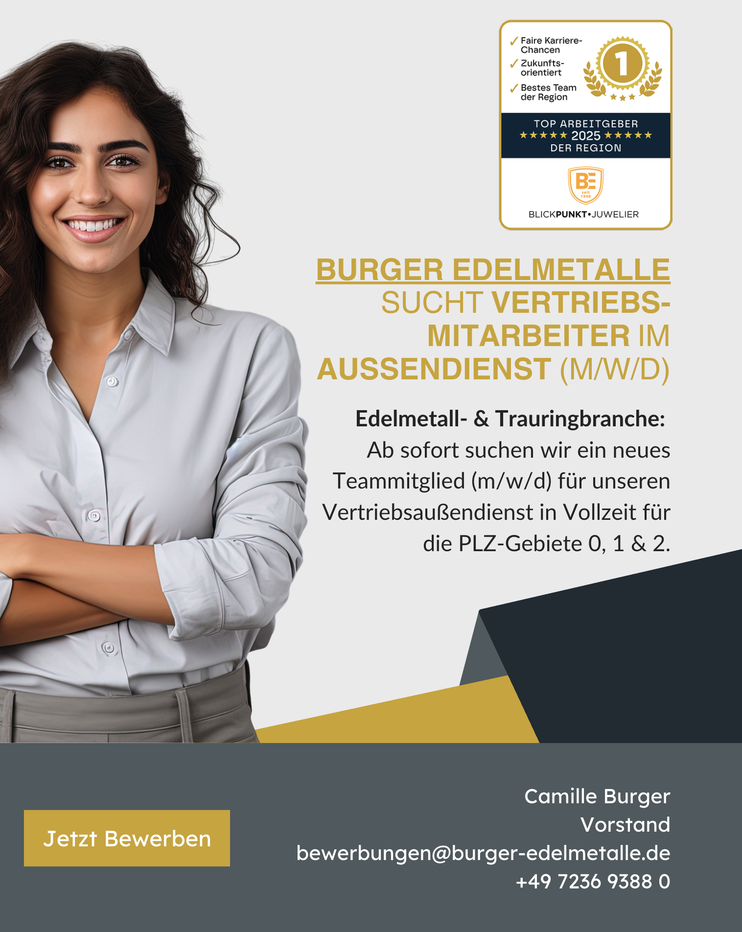 Burger Edelmetalle Vertriebsmitarbeiter Außendienst Deutschland Burger Edelmetalle Vertriebsmitarbeiter Außendienst Deutschland