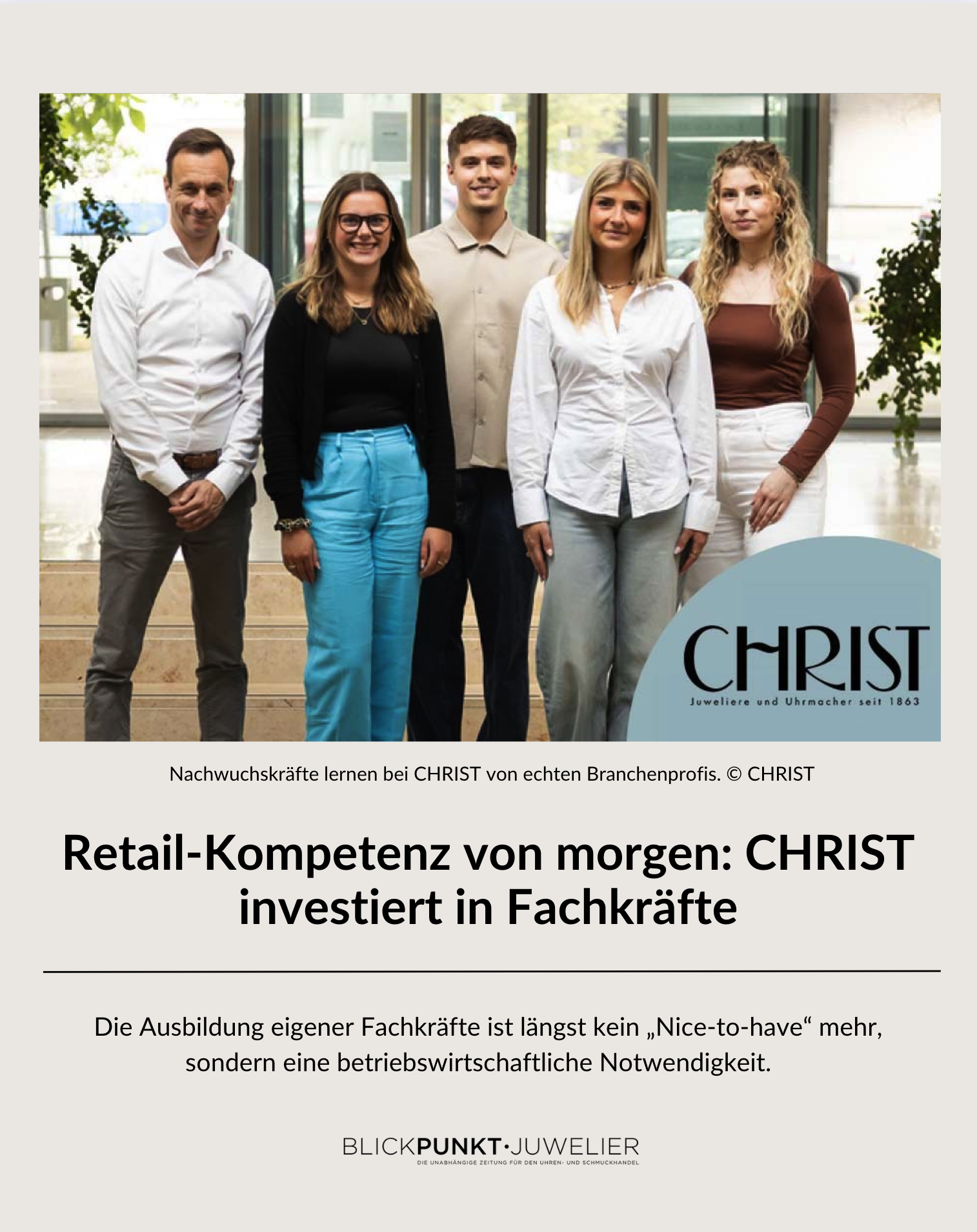 CHRIST Ausbildung Fachkräfte