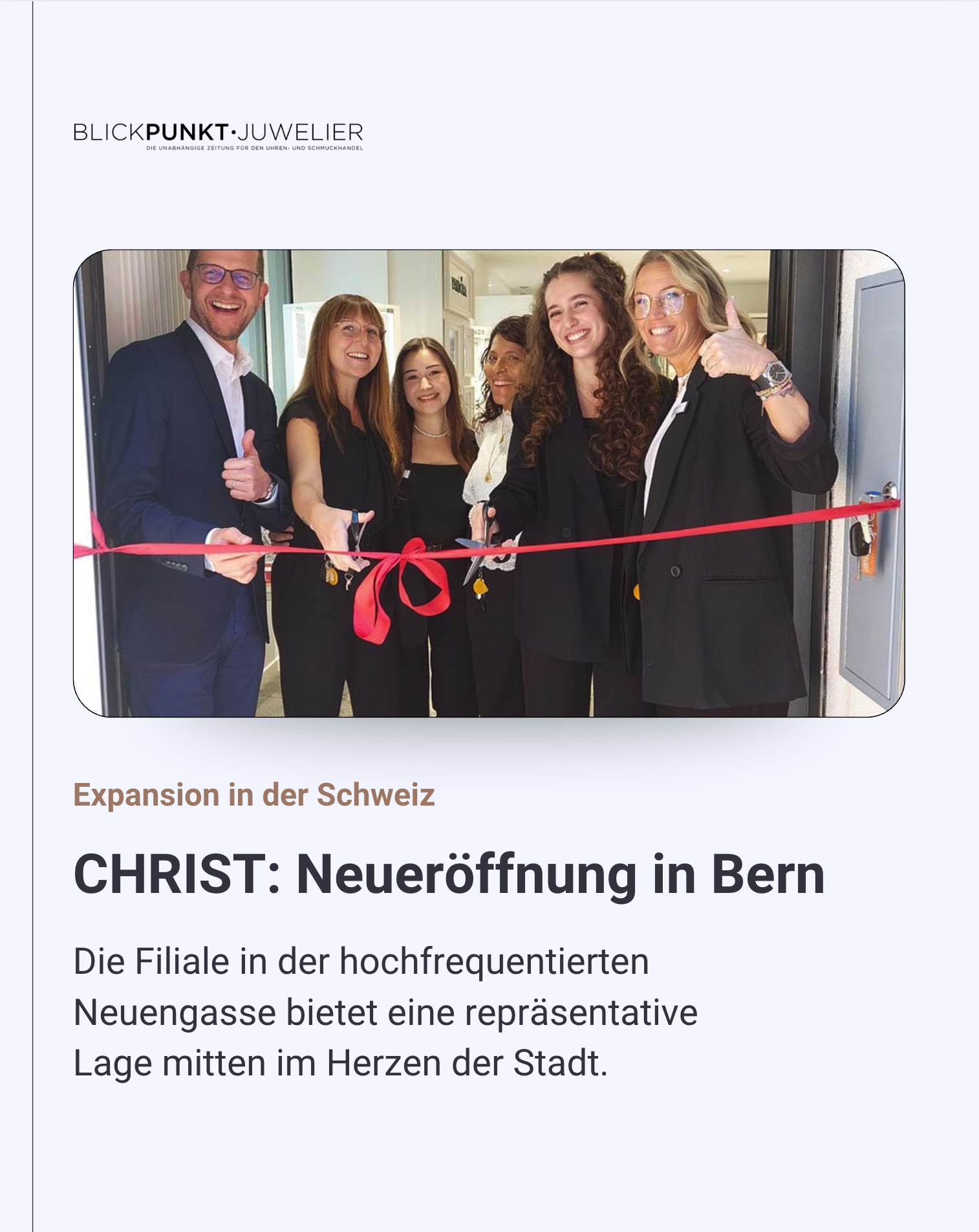CHRIST Bern Neueröffnung