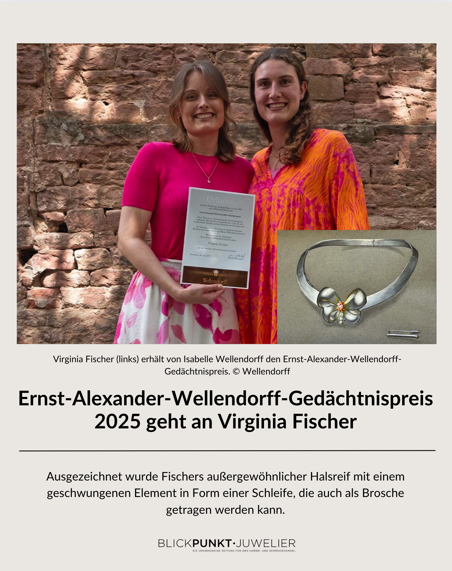Ernst Alexander Wellendorff Gedächtnispreis 2025 Virginia Fischer