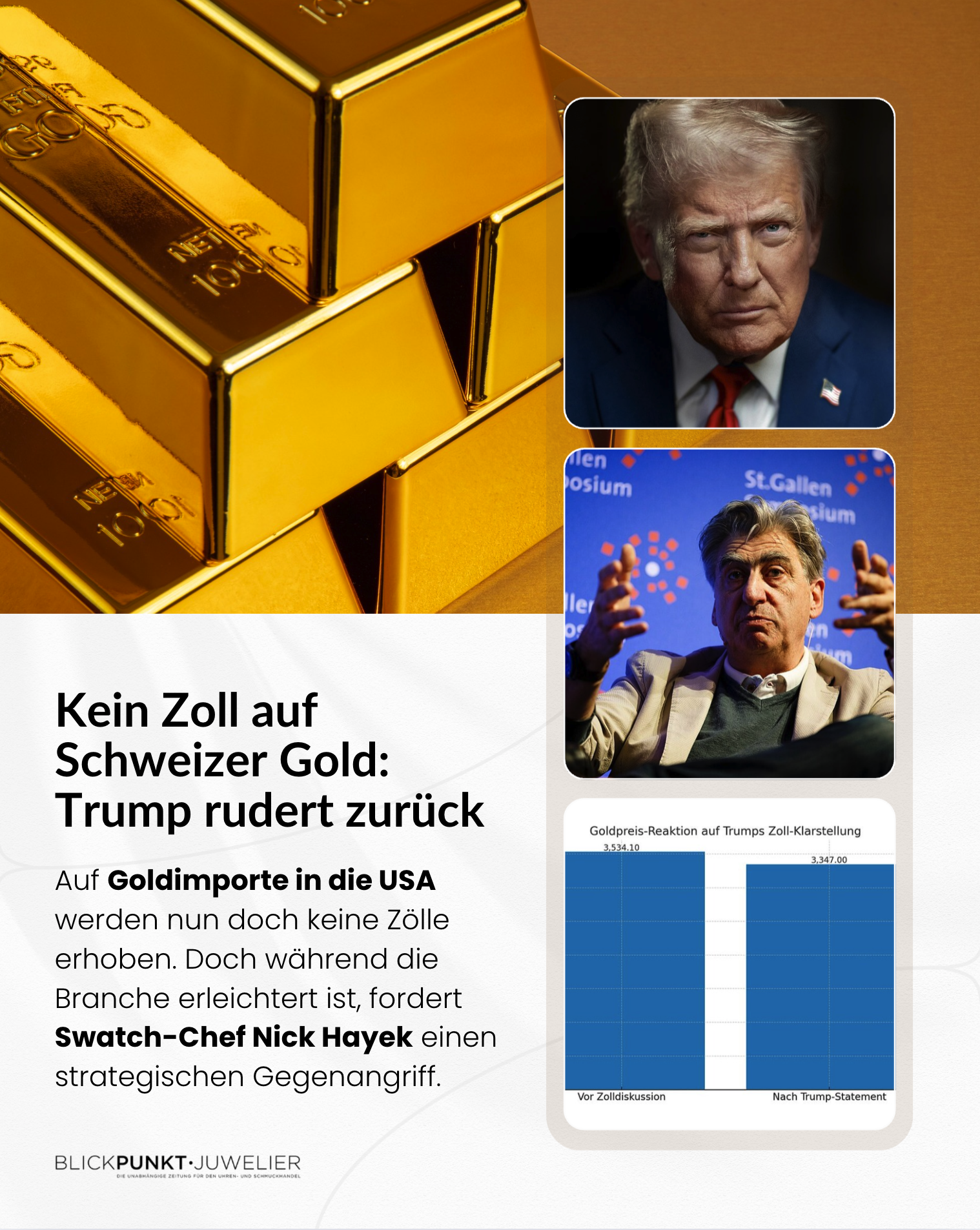 Schweizer Gold Zölle USA Trump Hayek