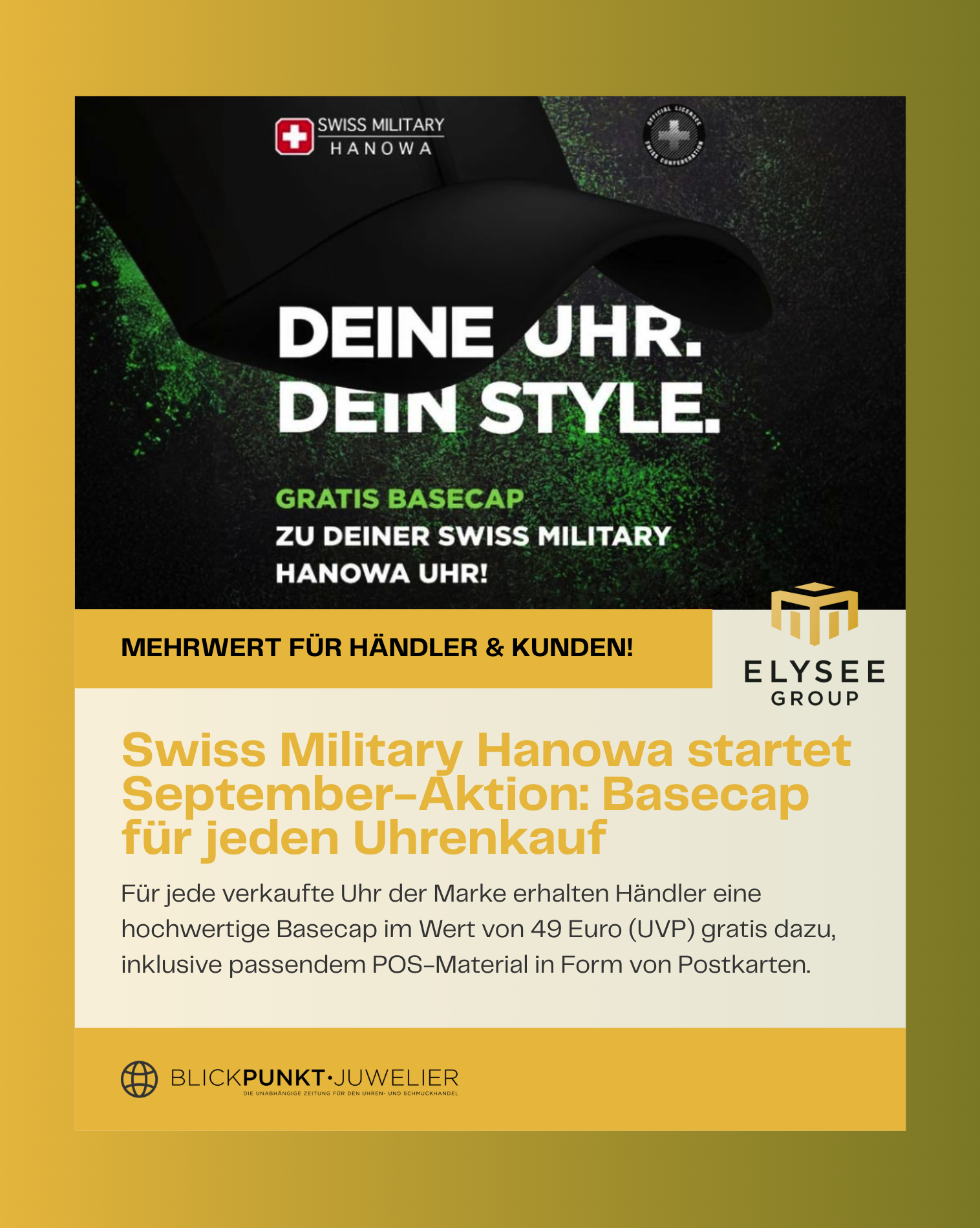 Elysee Group Swiss Military Hanowa Basecap