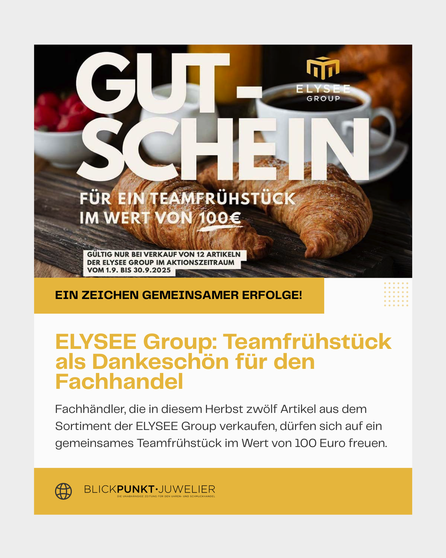 ELYSEE Group Teamfrühstück Fachhandel ELYSEE Group Teamfrühstück Fachhandel