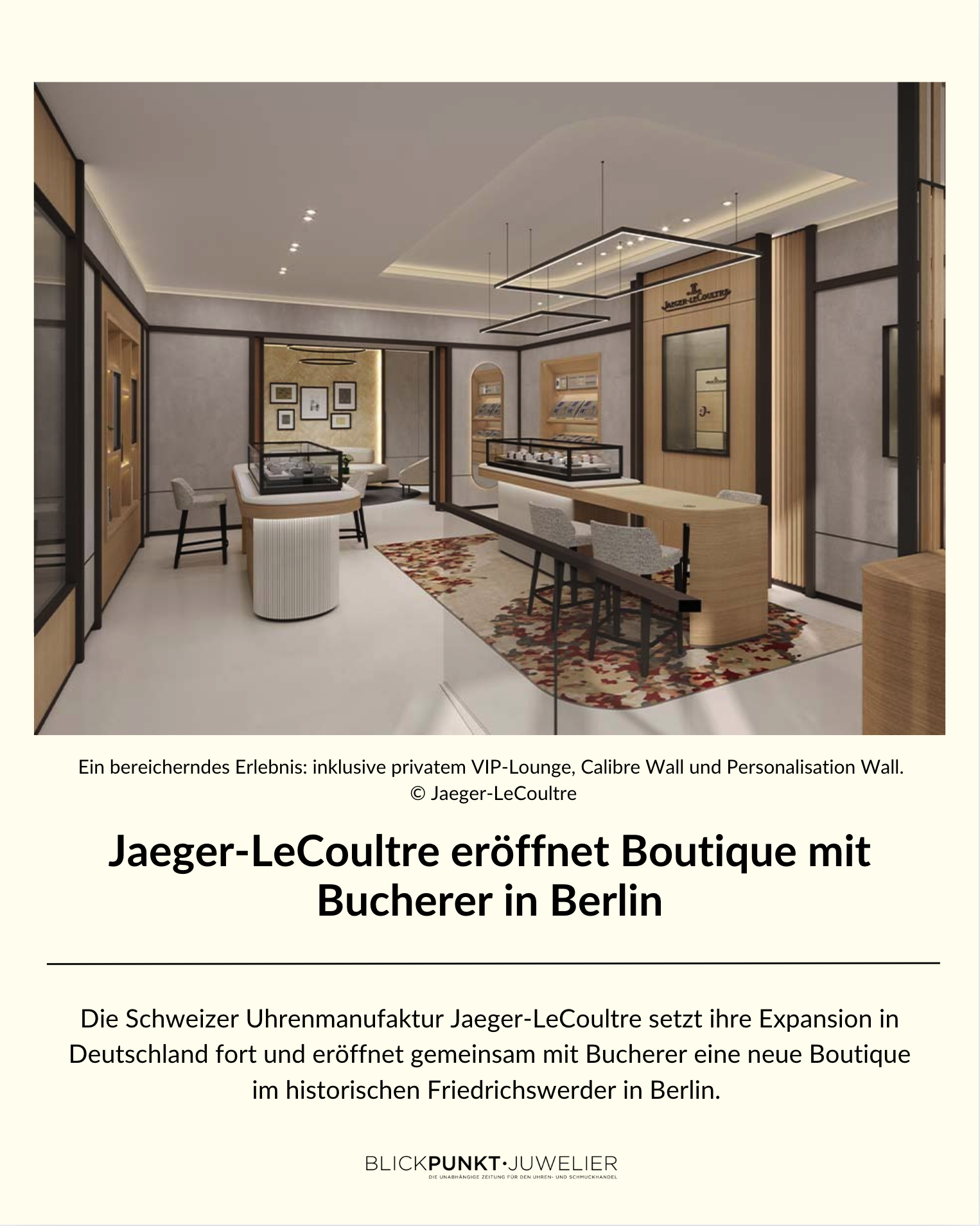 Jaeger LeCoultre Boutique Berlin Bucherer