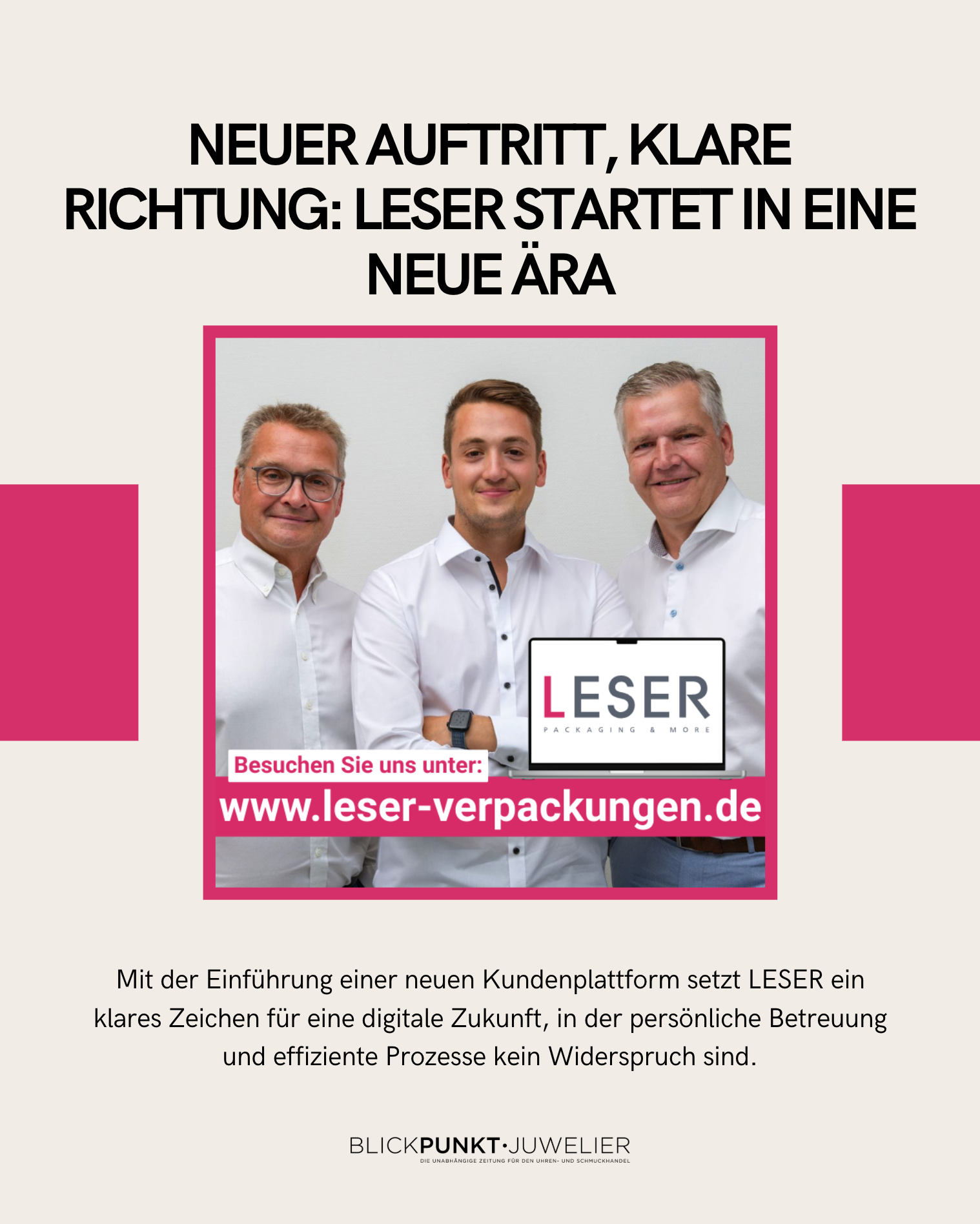 Leser Verpackungen neue Kundenplattform