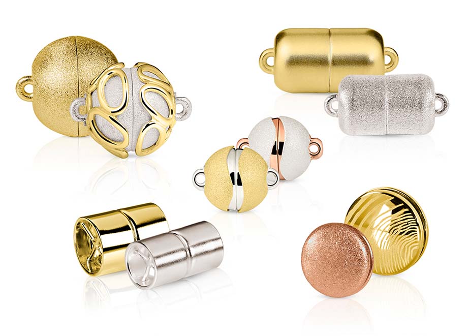 A Ruppenthal Schließen Silber Gold Rot vergoldet