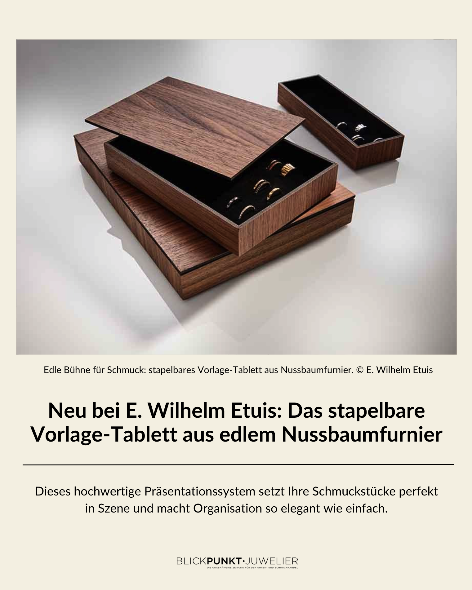 E Wilhelm Etuis Vorlage Tablett Nussbaum