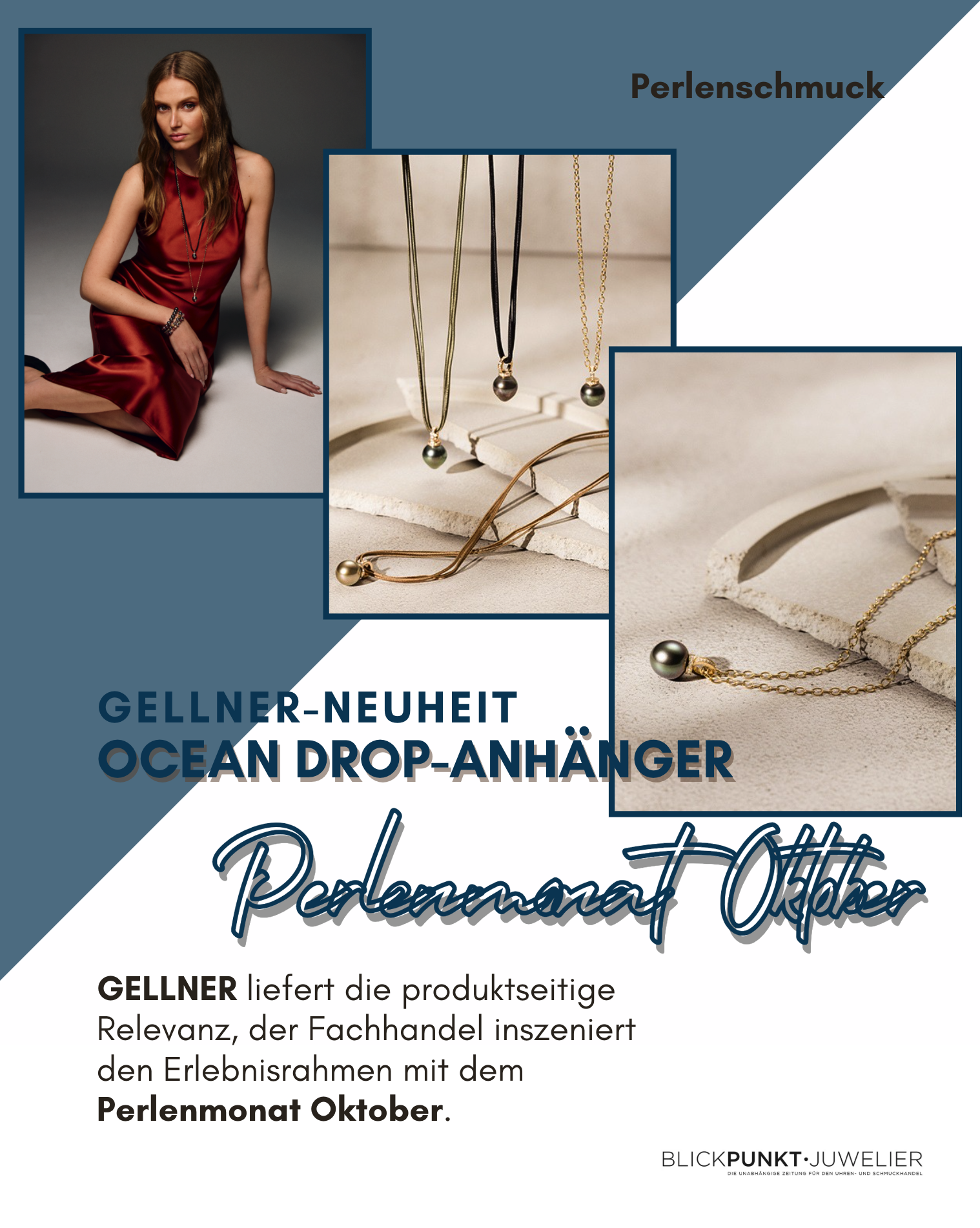 Gellner Ocean Drop Anhänger Perlenmonat Oktober