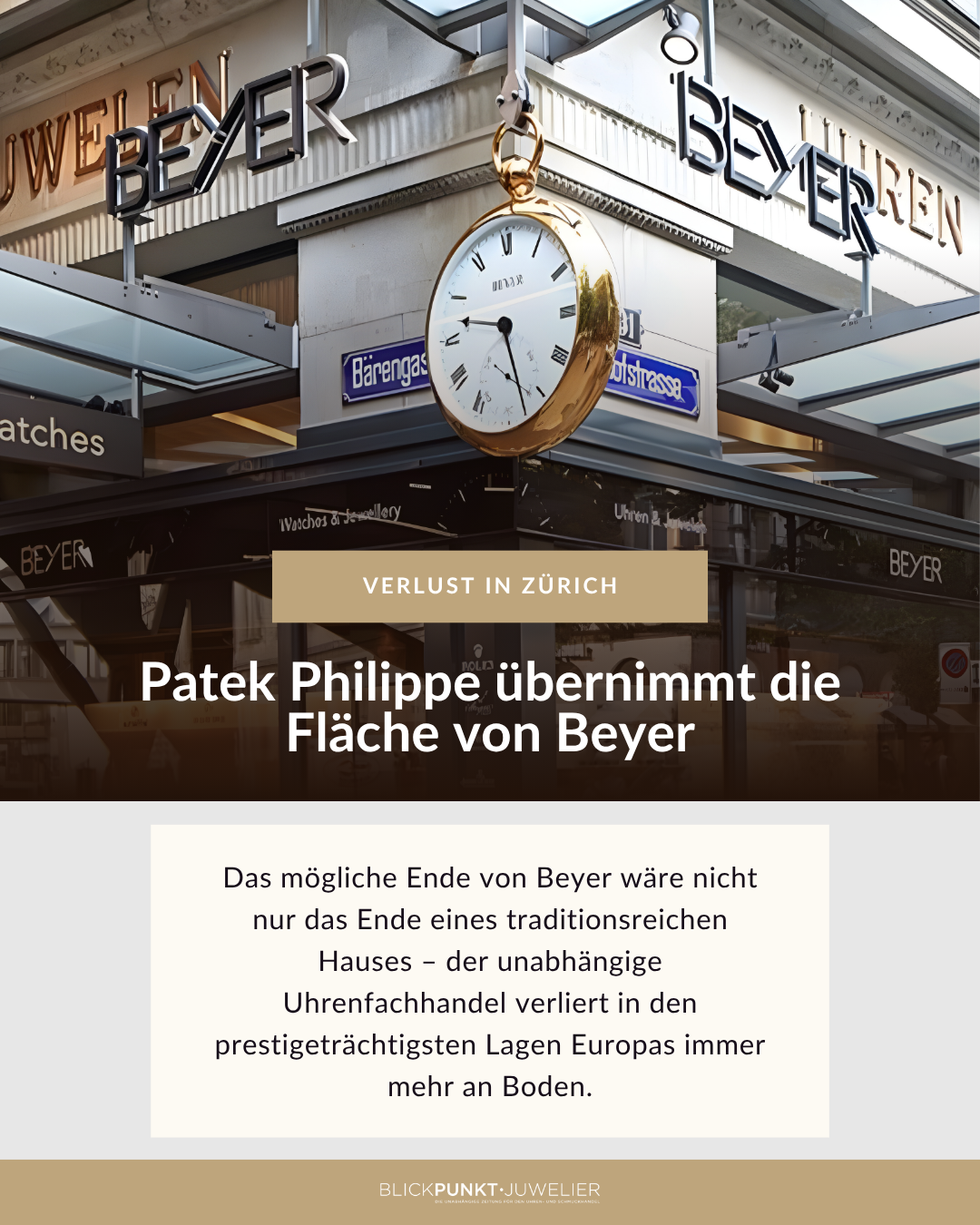 Chronometrie Beyer Zürich Patek Philippe Übernahme