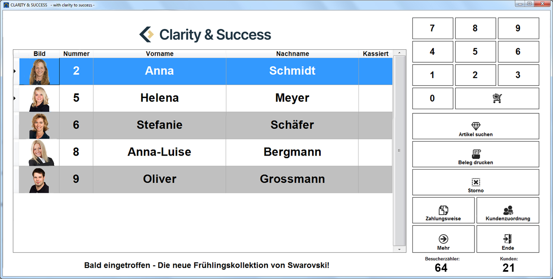 Clarity & Success_Beispiel Kasse