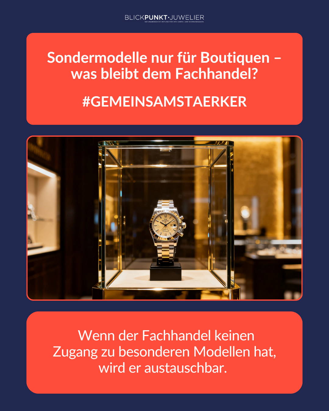 #gemeinsamstaerker Boutique Editionen Modelle vs Juwelier