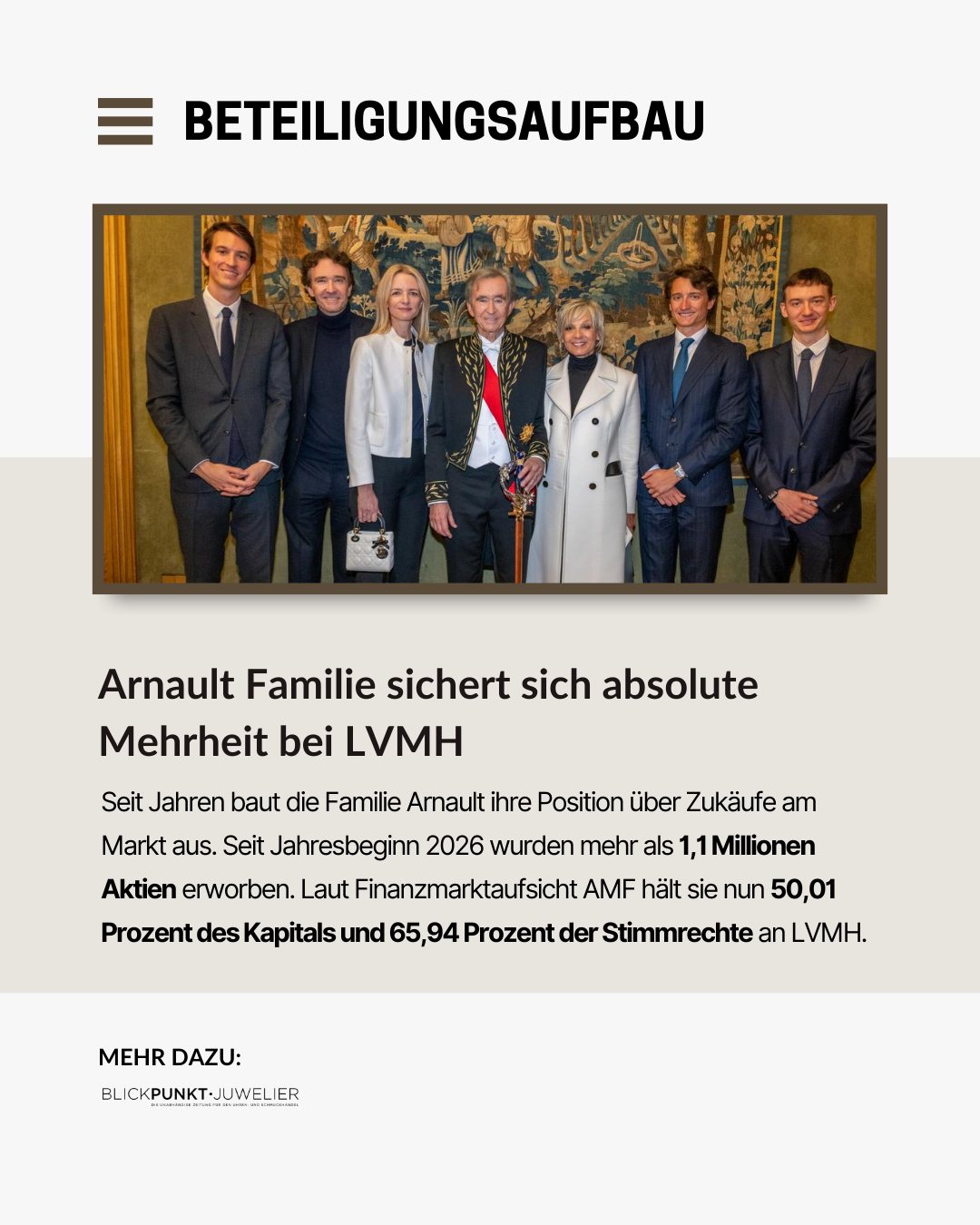 LVMH Familie Arnault Beteiligung 50 Prozent