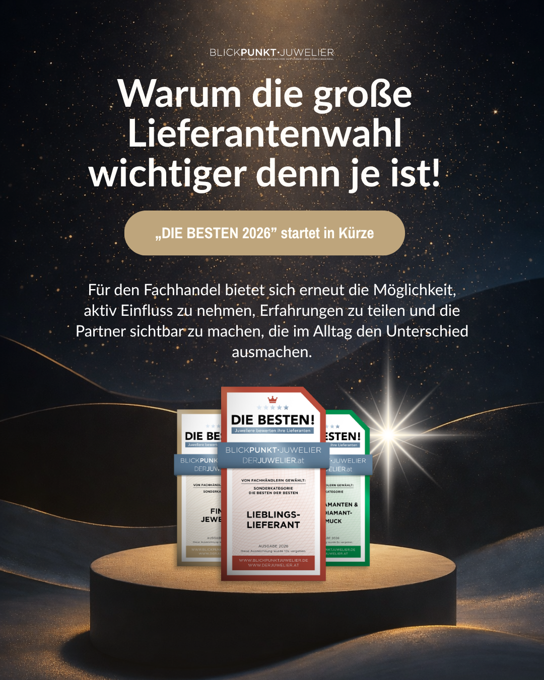 DIE BESTEN 2026 Umfrage Juweliere Lieferanten Hersteller