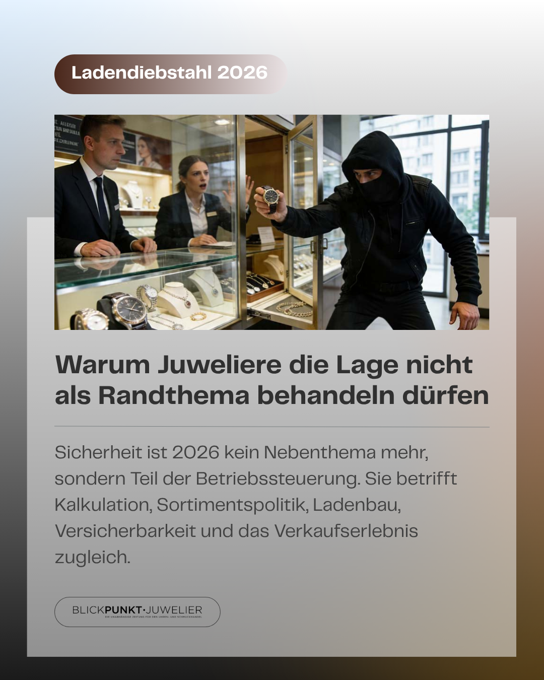 Ladendiebstahl 2026 Statistik HDE Juweliere Einbruch Deutschland