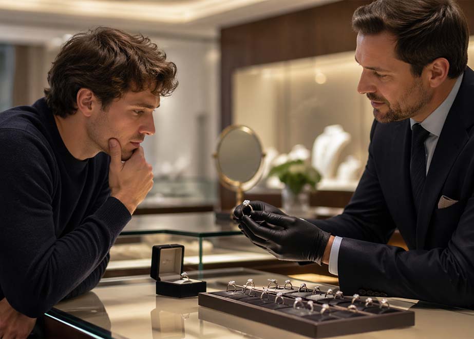 Verlobungsring Experte Juwelier Kunde Beratung Kundenbeziehung